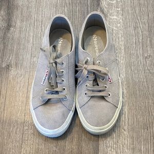 Grey superga shoes